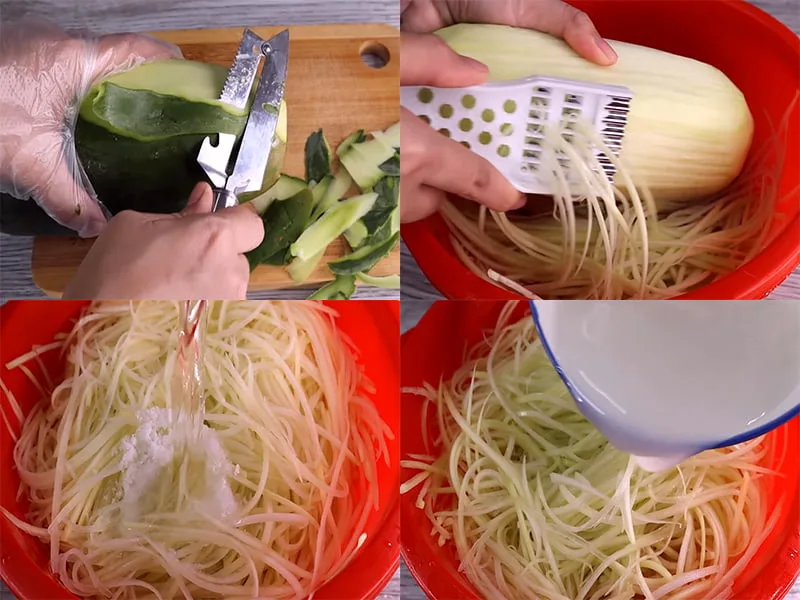 Chuẩn Bị Đu Đủ Làm Gừng Dẻo Với Đu Đủ