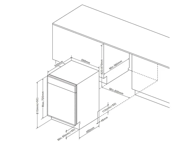 Kích Thước Máy Rửa Bát Âm Tủ Phổ Biến &Amp; Tiêu Chuẩn Kỹ Thuật 11 Kích Thước Máy Rửa Bát Âm Tủ Toàn Phần