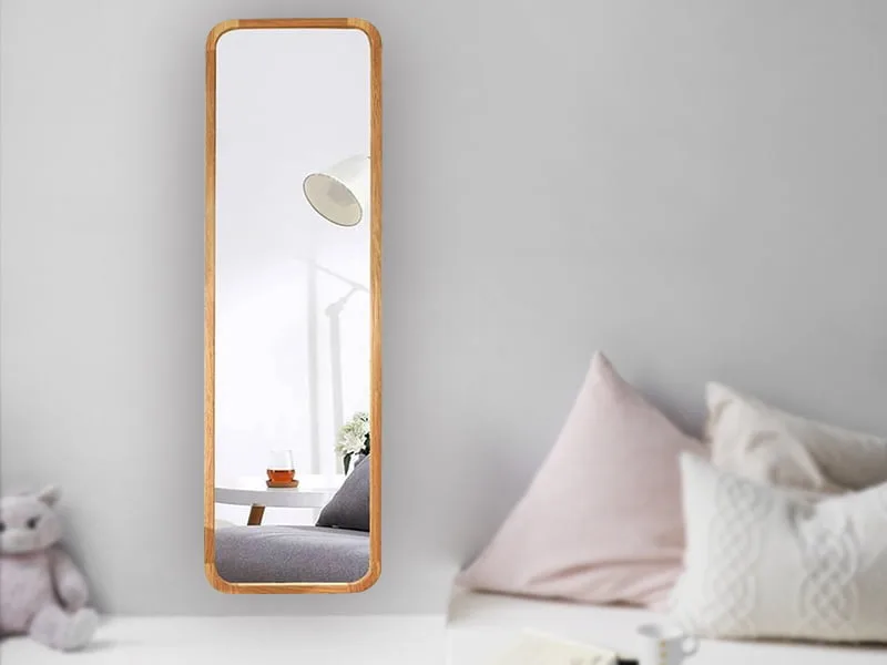 Mặt Trước Gương Treo Tường Khung Gỗ Tự Nhiên Dehome DG618NTNA