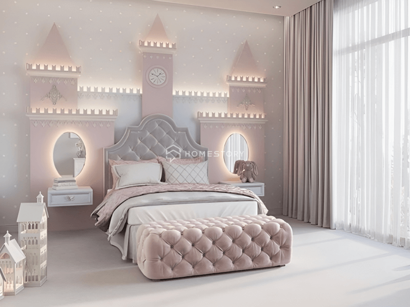 Phòng Cho Bé Gái Hiện Đại