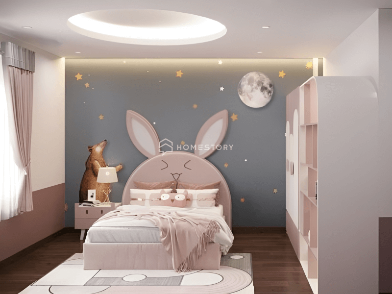 Phòng Cho Bé Gái Hình Thú