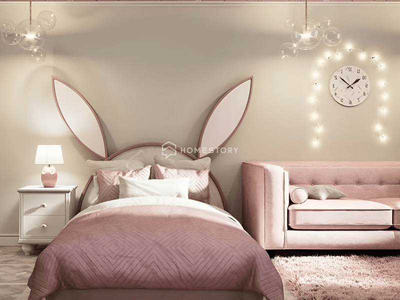 Phòng Cho Bé Gái Tai Thỏ