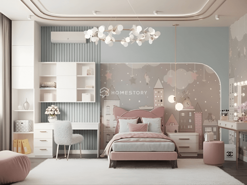 Phòng Ngủ Cho Bé Gái Đẹp Sang Trọng