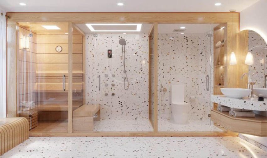 Phòng xông hơi đa năng kết hợp với phòng tắm
