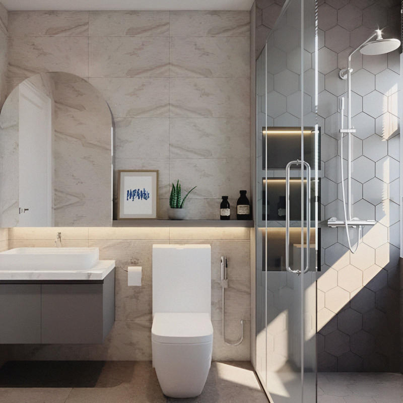 Thiết Kế Nhà Tắm 3M2