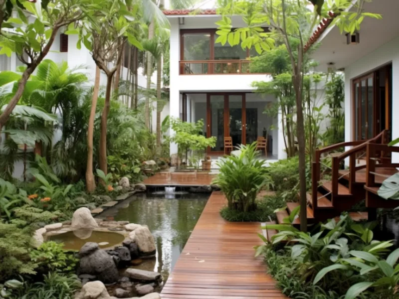 Thiết Kế Sân Vườn Nhiệt Đới Nhà Phố