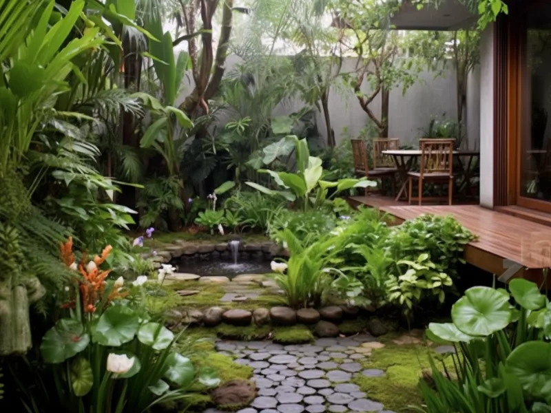 Sân Vườn Phong Cách Nhiệt Đới