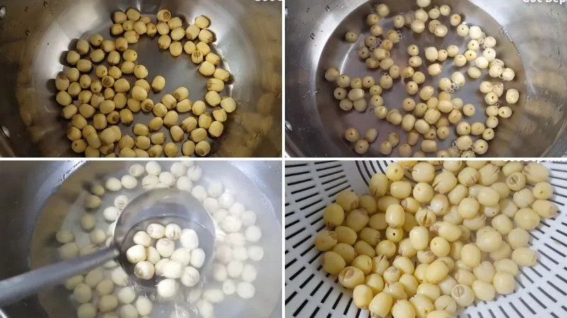 Luộc Hạt Sen Trong Khoảng 10-15 Phút Tránh Quá Mềm Sẽ Dễ Bị Nát