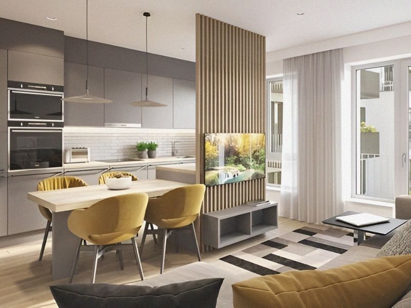 Thiết Kế Phòng Khách Liền Kề Bếp