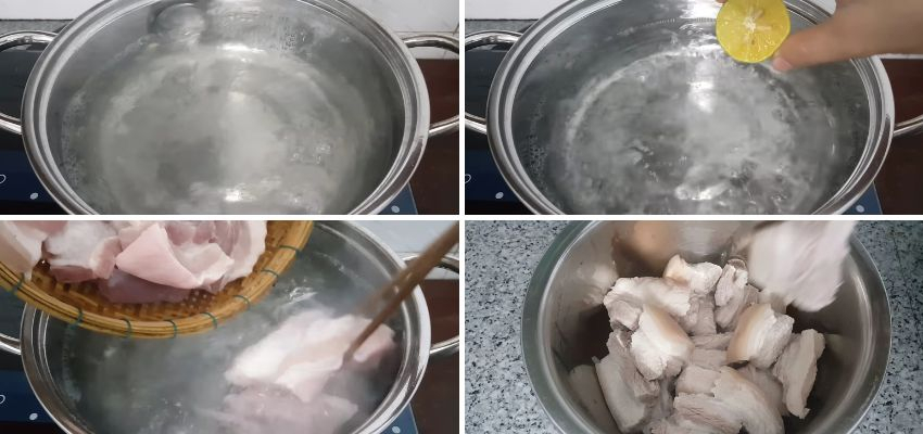 Trụng Sơ Thịt Để Kho Tàu