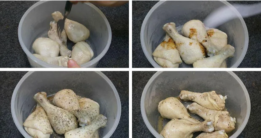 Ướp Gia Vị Cho Đùi Gà