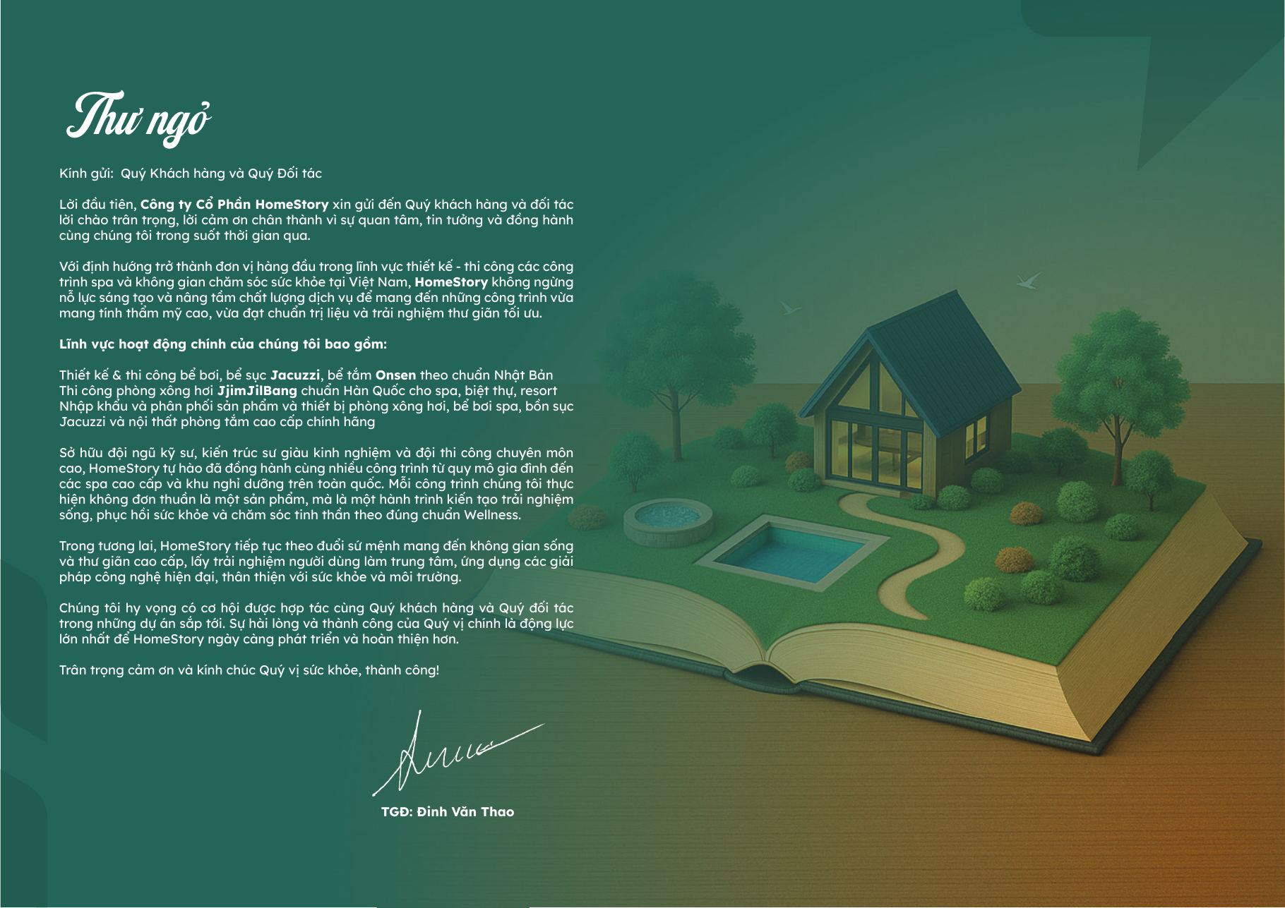 Thư ngỏ của Tổng giám đốc HomeStory