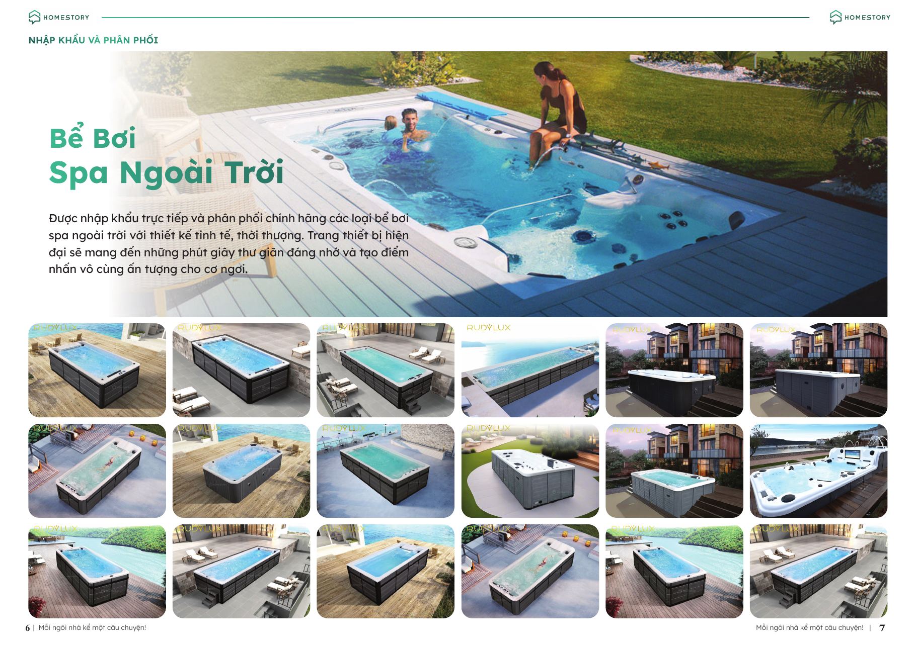 Bể bơi spa ngoài trời (swim spa) HomeStory