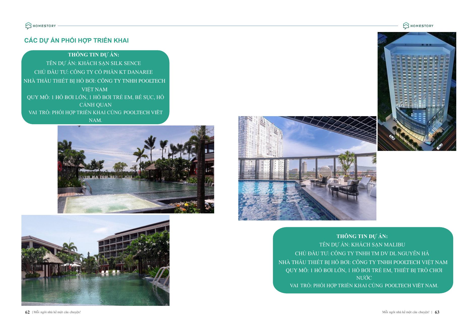 Các dự án phối hợp triển khai cùng HomeStory (trang 62–63)