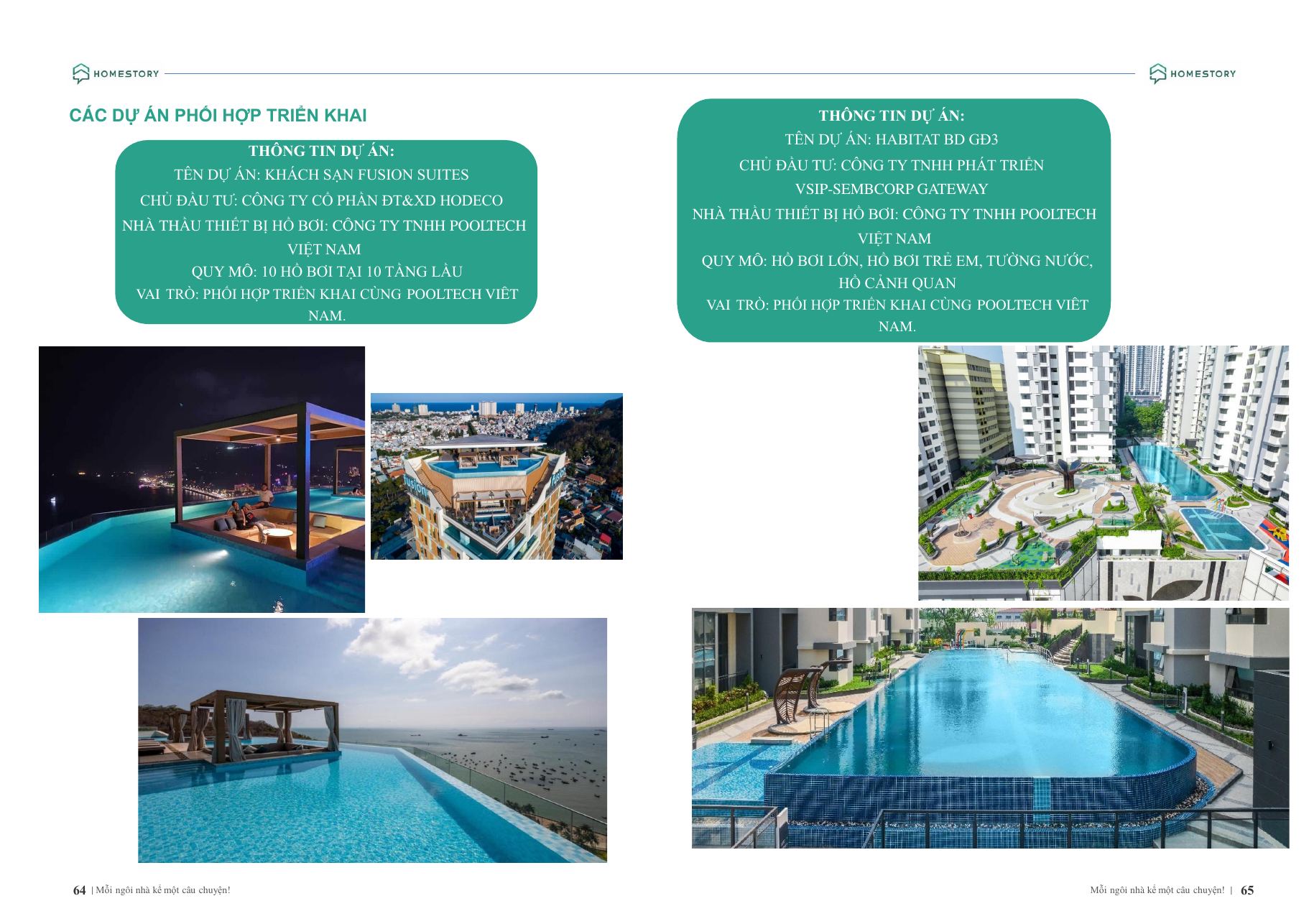 Các dự án phối hợp triển khai cùng HomeStory (trang 64–65)