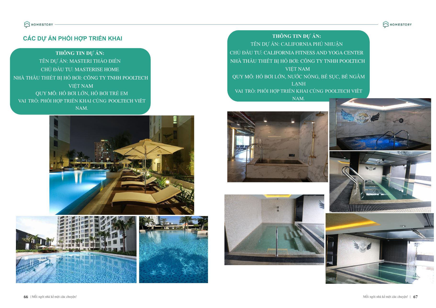 Các dự án phối hợp triển khai cùng HomeStory (trang 66–67)
