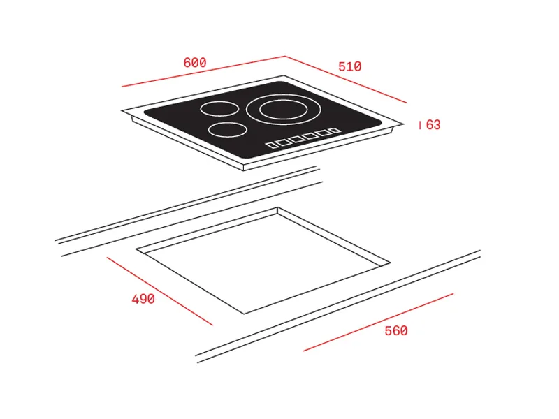 Kích Thước Bếp Điện Hồng Ngoại 3 Vùng Nấu Teka Tb 6310 Cảm Ứng