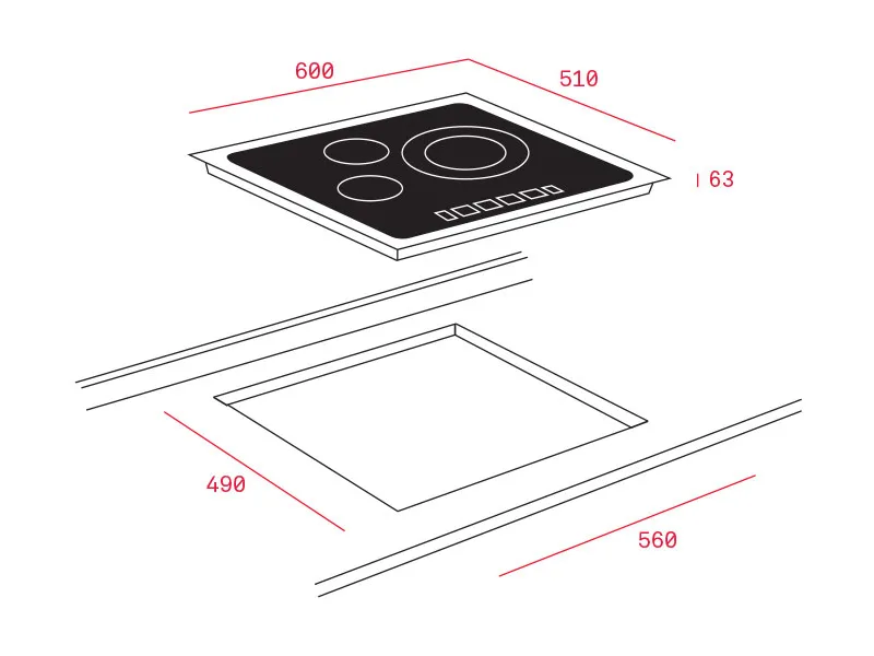 Kích Thước Bếp Điện Hồng Ngoại 3 Vùng Nấu Teka Tr 6320 Cảm Ứng