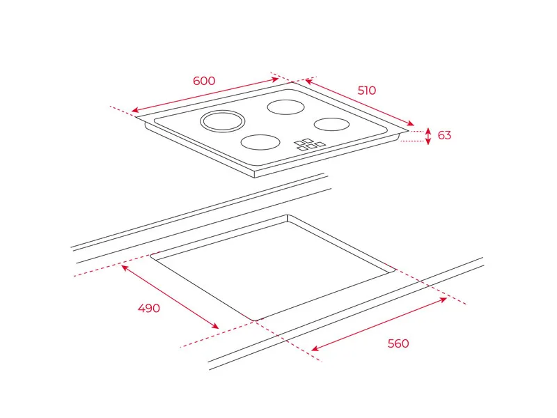 Kích Thước Bếp Điện Hồng Ngoại 3 Vùng Nấu Teka Tt 6315 Cảm Ứng