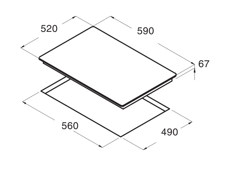 Kích Thước Bếp Điện Hồng Ngoại 4 Vùng Nấu Cata Tn 604A 1800W Cảm Ứng