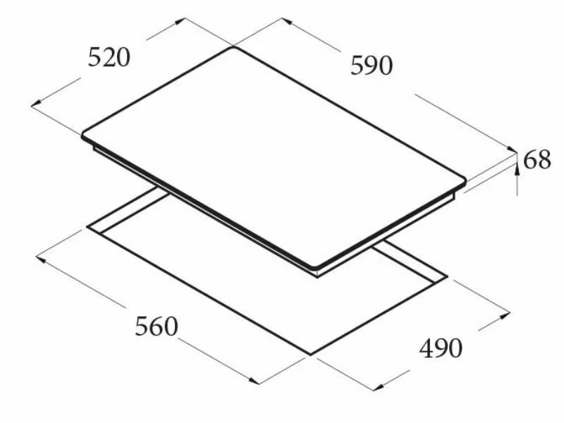 Kích Thước Bếp Điện Từ 3 Vùng Nấu Cata Ib 603 Bk 3000W Cảm Ứng
