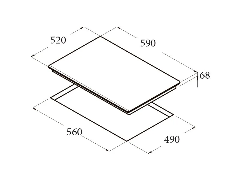 Kích Thước Bếp Điện Từ 3 Vùng Nấu Cata Ib 603 Wh 3000W Cảm Ứng