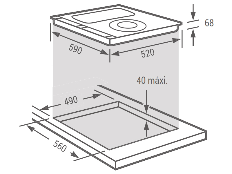 Bếp Điện Từ 3 Vùng Nấu Fagor If-Zone33As 7200W Cảm Ứng 2 Kích Thước Bếp Điện Từ 3 Vùng Nấu Fagor If-Zone33As 3600W Cảm Ứng