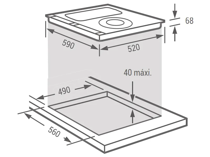 Bếp Điện Từ 3 Vùng Nấu Fagor If-Zone33As 7200W Cảm Ứng 2 Kích Thước Bếp Điện Từ 3 Vùng Nấu Fagor If-Zone33As 3600W Cảm Ứng