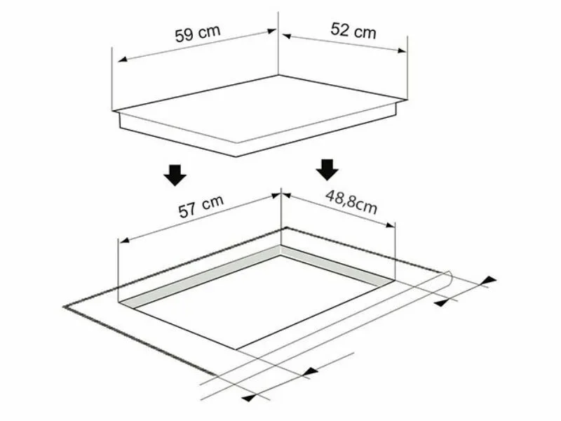 Kích Thước Bếp Điện Từ 3 Vùng Nấu Munchen GM3631 3500W Cảm Ứng