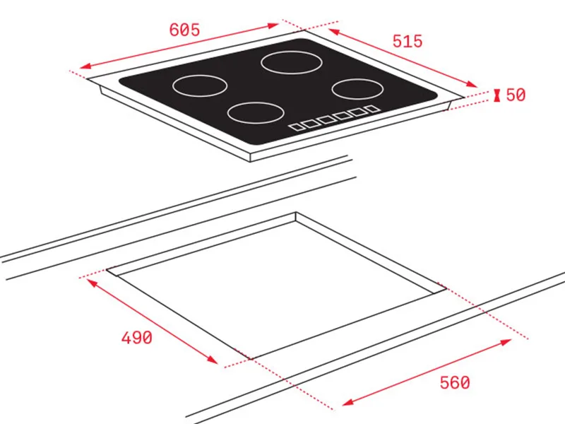 Kích Thước Bếp Điện Từ 3 Vùng Nấu Teka It 6350 Iknob Cảm Ứng