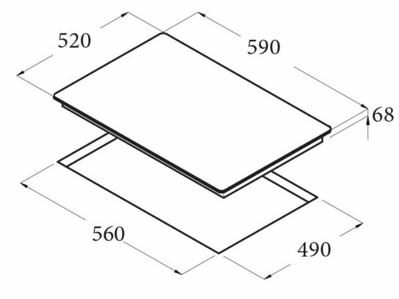 Kích Thước Bếp Điện Từ 4 Vùng Nấu Cata Ib 604 Bk 2100W Cảm Ứng