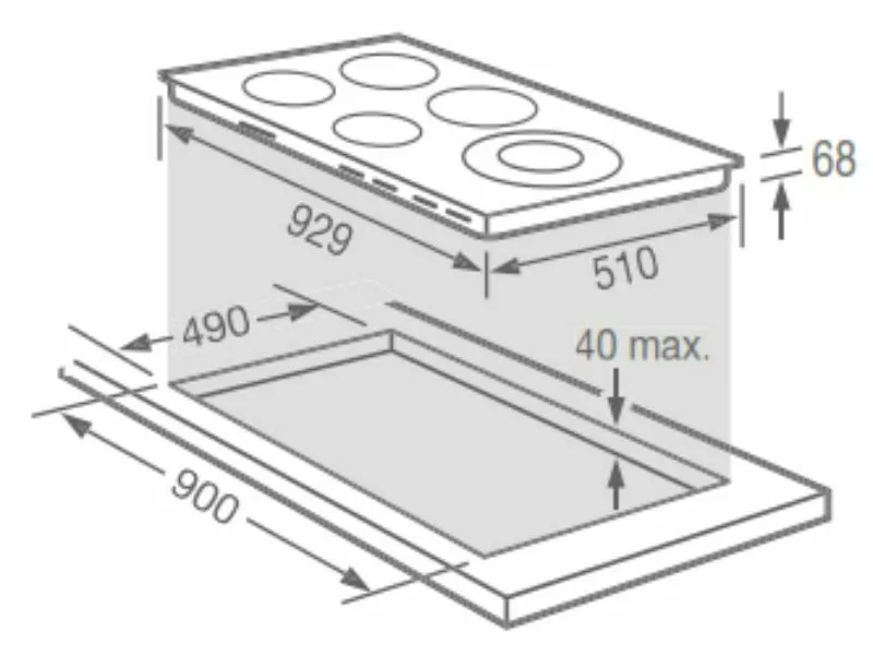 Bếp Điện Từ 5 Vùng Nấu Fagor If-900Bs 10800W Cảm Ứng 2 Kích Thước Bếp Điện Từ 5 Vùng Nấu Fagor If-900Bs 3600W Cảm Ứng