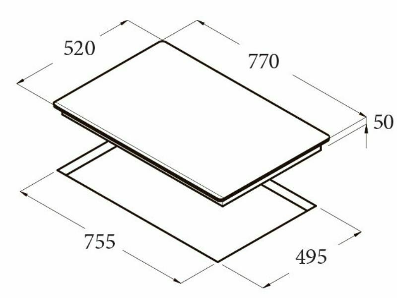 Kích Thước Bếp Điện Từ 6 Vùng Nấu Cata Giga 750 Bk 3700W Cảm Ứng