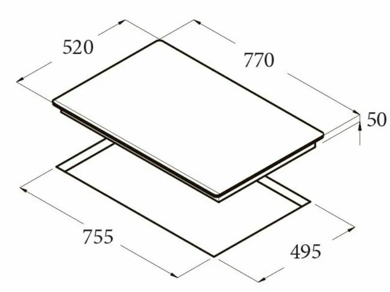 Bếp Điện Từ 6 Vùng Nấu Cata Giga 750 Bk 11000W Cảm Ứng 2 Kích Thước Bếp Điện Từ 6 Vùng Nấu Cata Giga 750 Bk 3700W Cảm Ứng