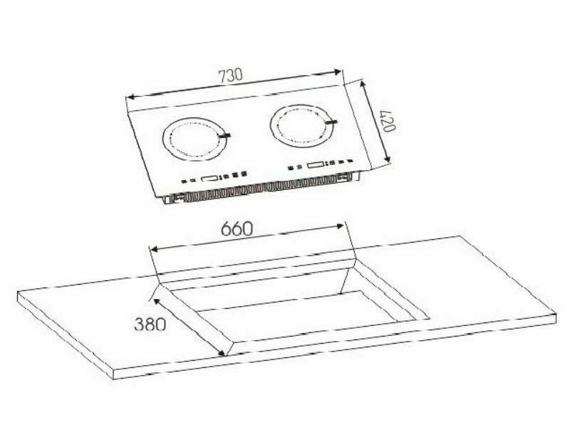 Bếp Điện Từ Đôi Arber AB381 3600W Cảm Ứng 2 Kích Thước Bếp Điện Từ Đôi Arber AB381 2000W Cảm Ứng