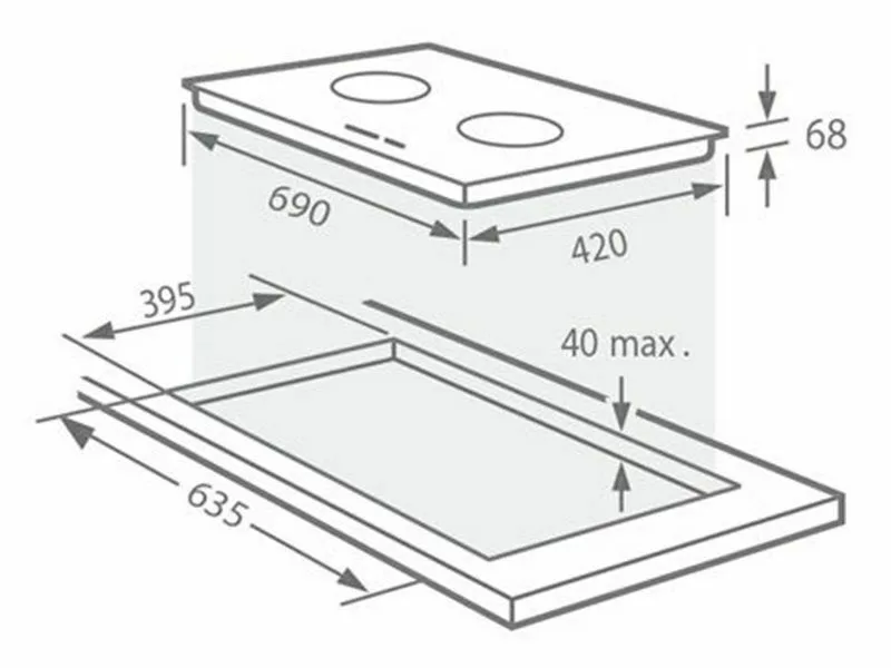 Kích Thước Bếp Điện Từ Đôi Giovani G-262T 1800W Cảm Ứng