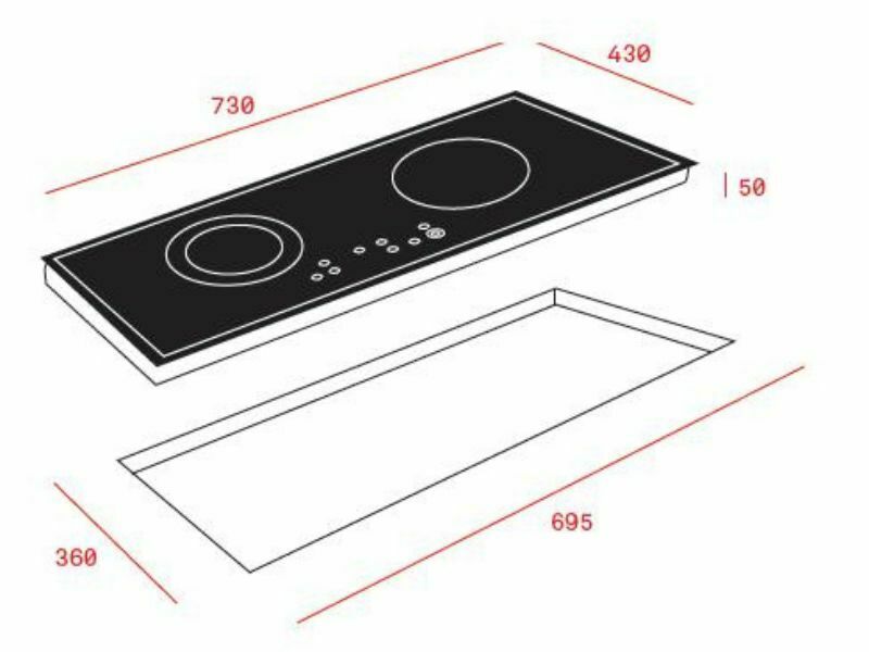 Bếp Điện Từ Đôi Teka Iz 7210 3500W Cảm Ứng 2 Kích Thước Bếp Điện Từ Đôi Teka Iz 7210 2400W Cảm Ứng