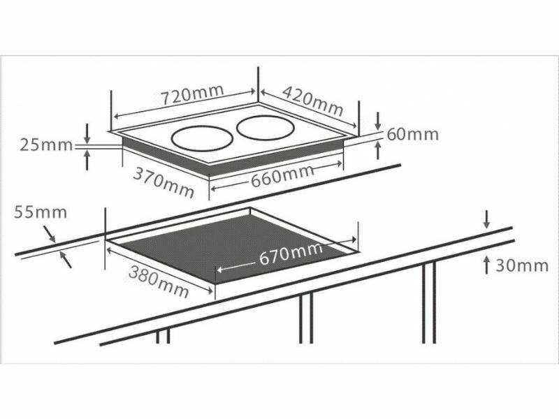 Kích Thước Bếp Điện Từ Hồng Ngoại Đôi Chefs Eh-Mix333 3000W Cảm Ứng