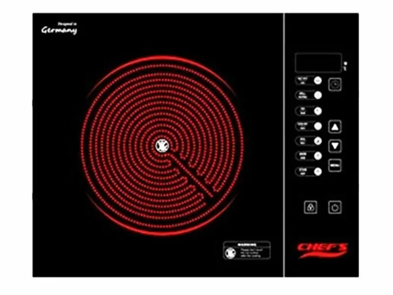 Bếp Điện Hồng Ngoại Đơn Chefs Eh-Ih201 2000W Cảm Ứng 1 Mặt Trước Bếp Hồng Ngoại Đơn Chefs Eh-Ih201 Cảm Ứng