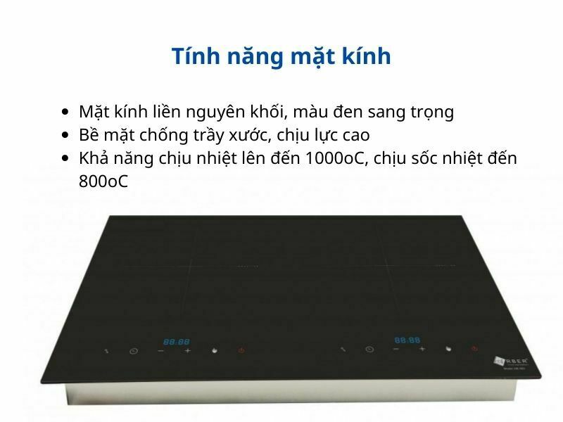 Mặt Kính Bếp Điện Từ Hồng Ngoại Đôi Arber Ab688It 2000W Cảm Ứng