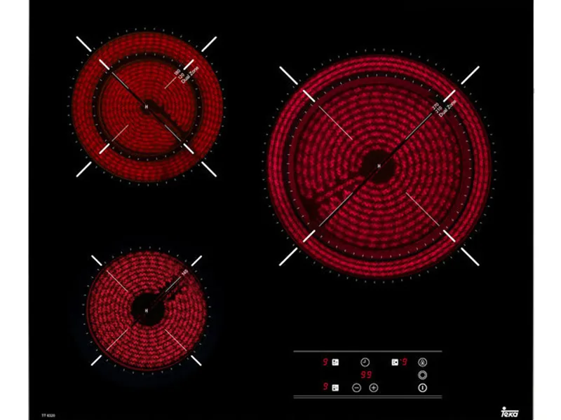 Mặt Trước Bếp Điện Hồng Ngoại 3 Vùng Nấu Teka Tr 6320 Cảm Ứng