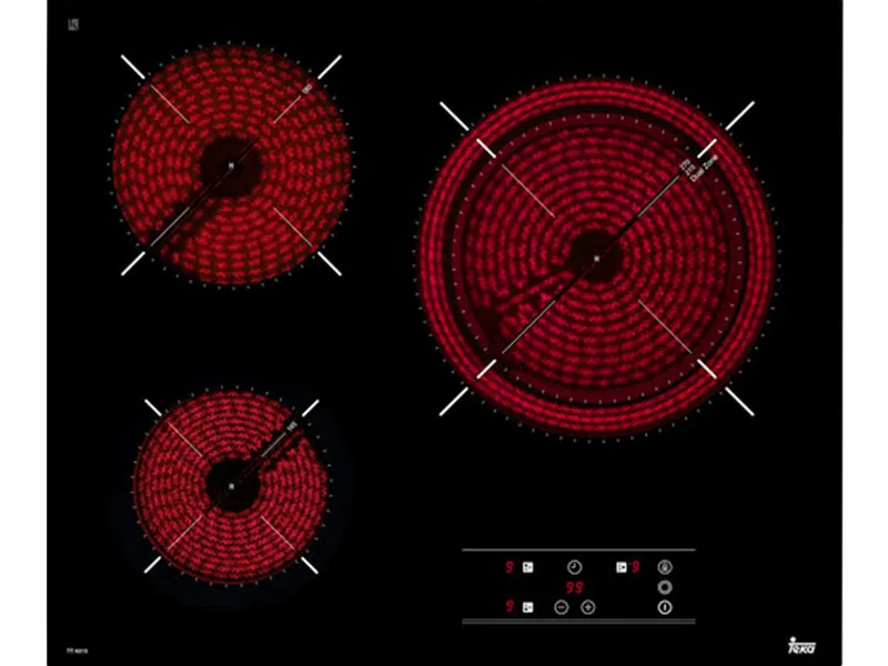 Mặt Trước Bếp Điện Hồng Ngoại 3 Vùng Nấu Teka Tt 6315 Cảm Ứng