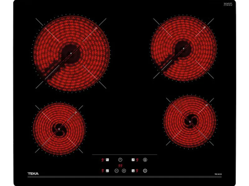 Mặt Trước Bếp Điện Hồng Ngoại 4 Vùng Nấu Teka Tb 6415 Cảm Ứng