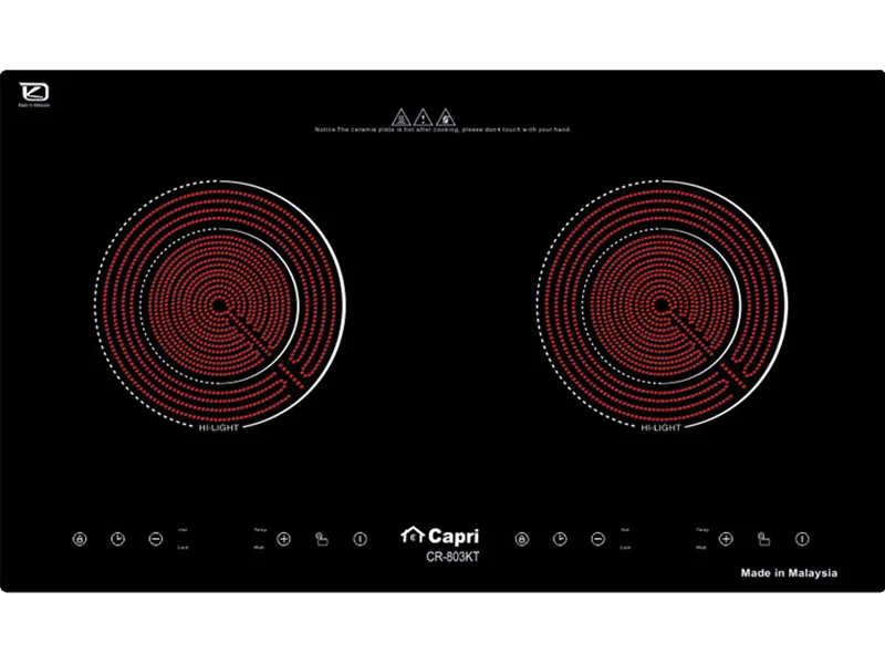 Mặt Trước Bếp Điện Hồng Ngoại Đôi Capri Cr-803Kt 2200W Cảm Ứng