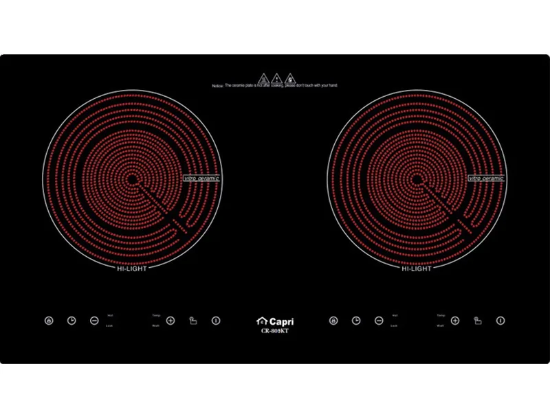 Mặt Trước Bếp Điện Hồng Ngoại Đôi Capri Cr-809Kt 2000W Cảm Ứng