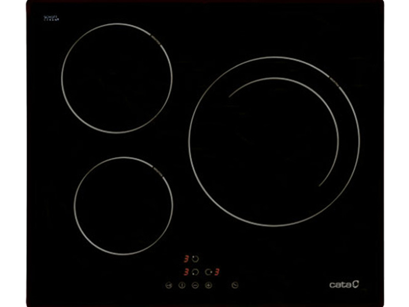 Mặt Trước Bếp Điện Từ 3 Vùng Nấu Cata I 6003 Bk 2300W Cảm Ứng