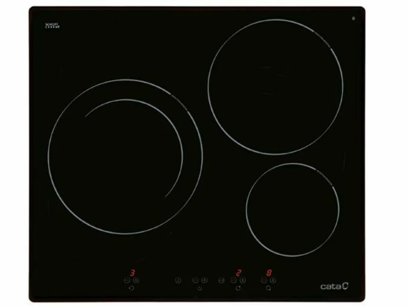 Mặt Trước Bếp Điện Từ 3 Vùng Nấu Cata Ib 603 Bk 3000W Cảm Ứng