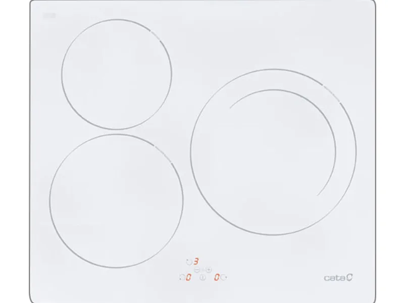 Mặt Trước Bếp Điện Từ 3 Vùng Nấu Cata Ib 603 Wh 3000W Cảm Ứng