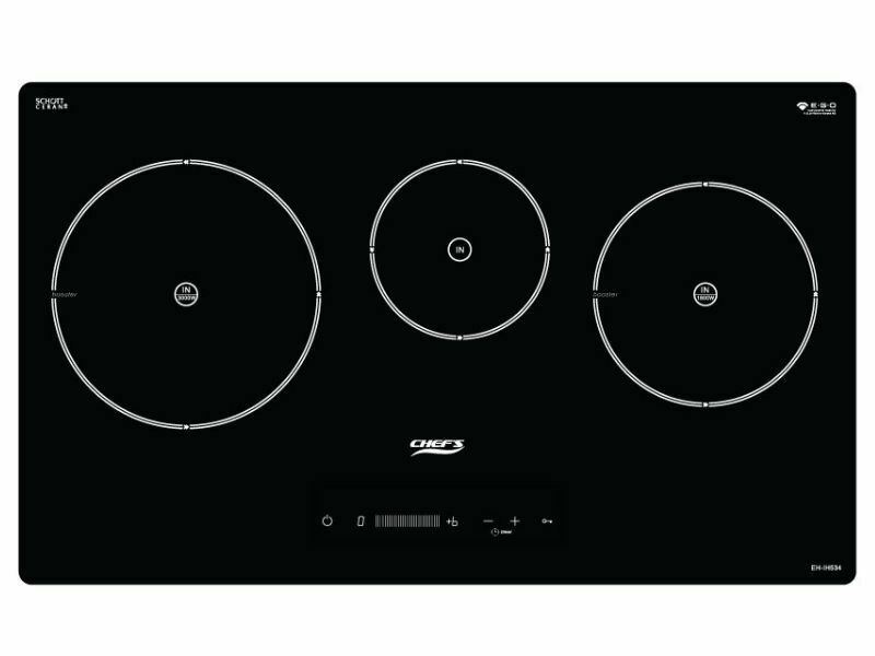 Bếp Điện Từ 3 Vùng Nấu Chefs Eh-Ih534 5500W Cảm Ứng 1 Mặt Trước Bếp Điện Từ 3 Vùng Nấu Chefs Eh Ih534 3000W Cảm Ứng