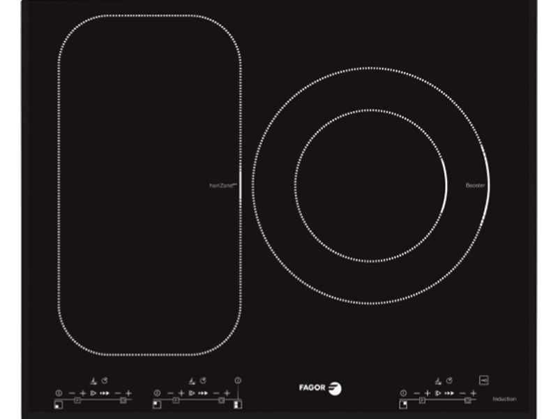 Bếp Điện Từ 3 Vùng Nấu Fagor If-Zone33As 7200W Cảm Ứng 1 Mặt Trước Bếp Điện Từ 3 Vùng Nấu Fagor If-Zone33As 3600W Cảm Ứng